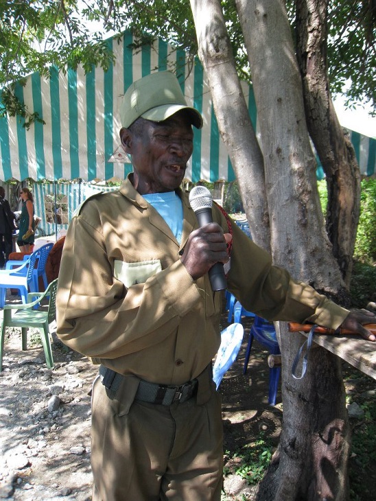EK's security chief, Mzee Otindo, gets a first chance to hear his voice over the radio.