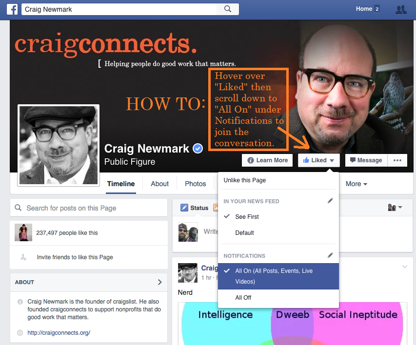 Follow Craig Newmark